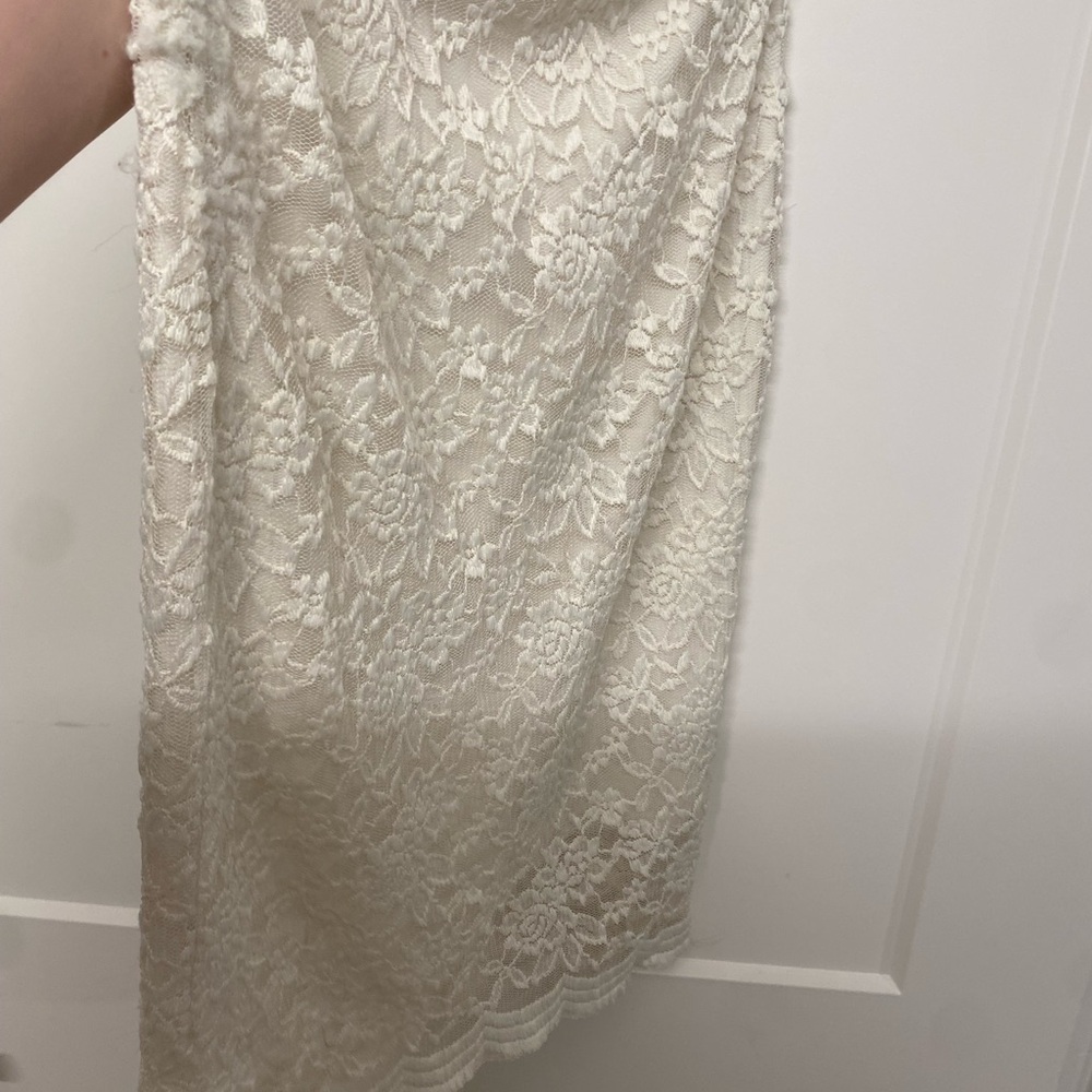 Peppermint Floral Lace Pencil Skirt - Cream - Picture 5 of 5